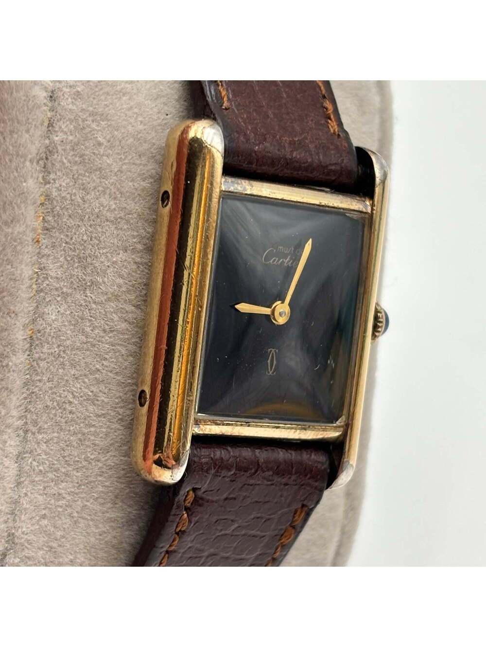 Must de Cartier Tank Vermeil Black Dial Watch 21mm - Picture 3 of 9